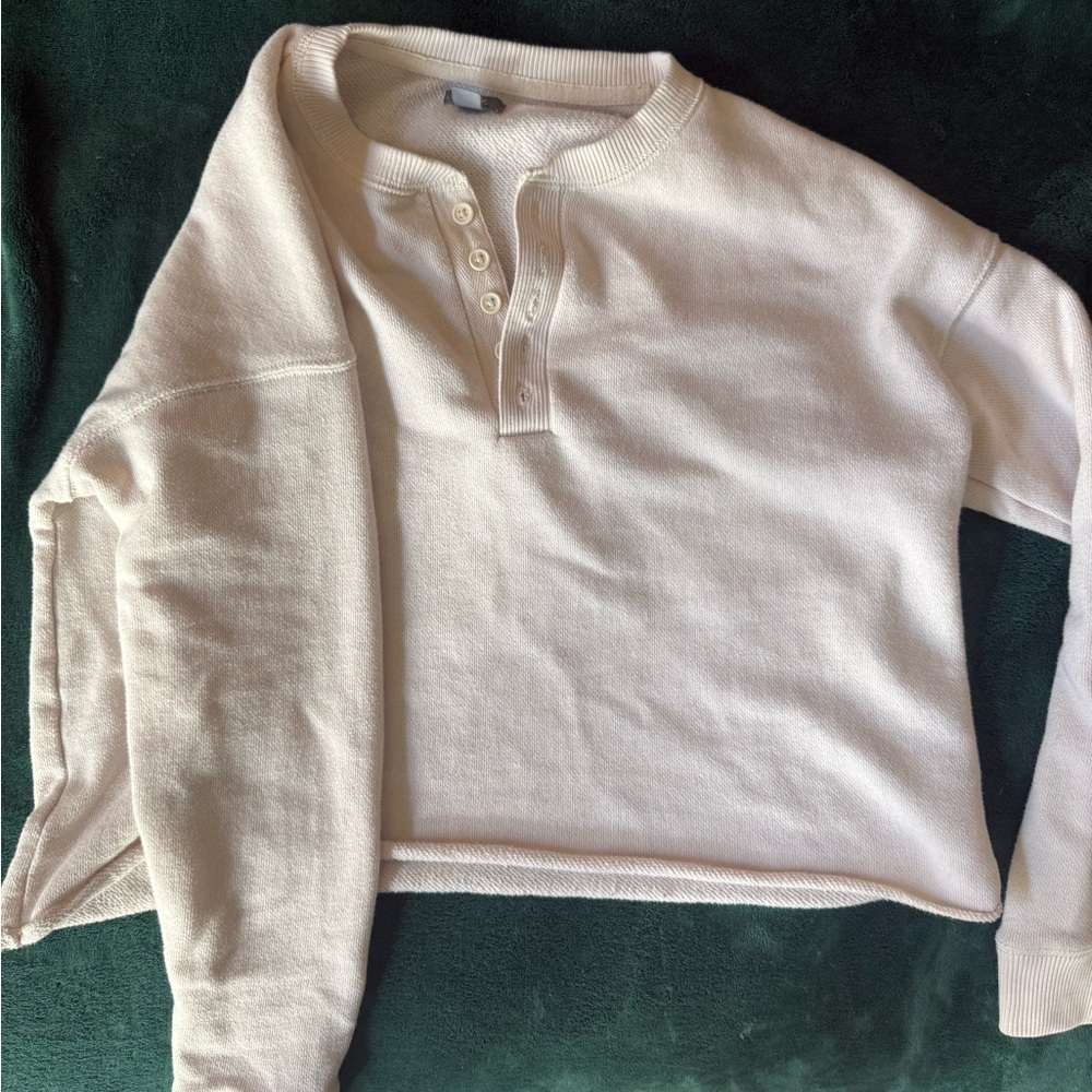 Aerie Cream Henley Sweater